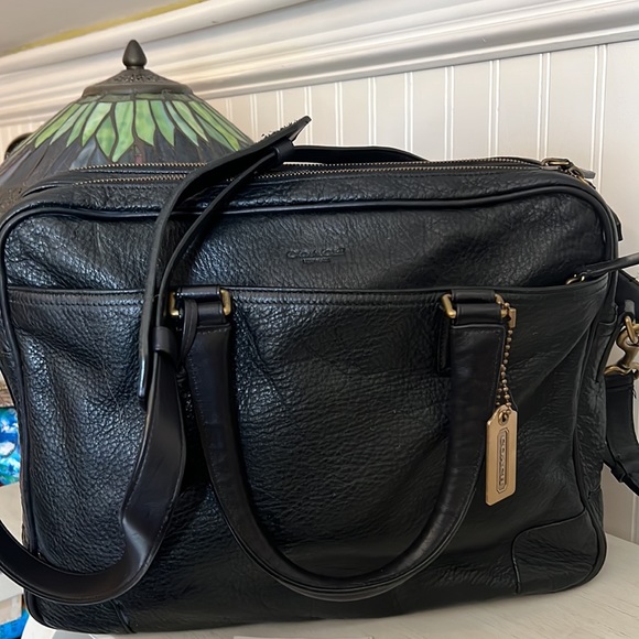 Vintage Coach briefcase messenger bag black with original paperwork receipt - Picture 2 of 16